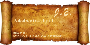 Jakobovics Emil névjegykártya